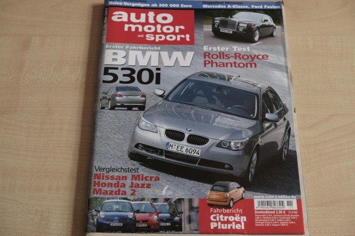 Deckblatt Auto Motor und Sport (11/2003)